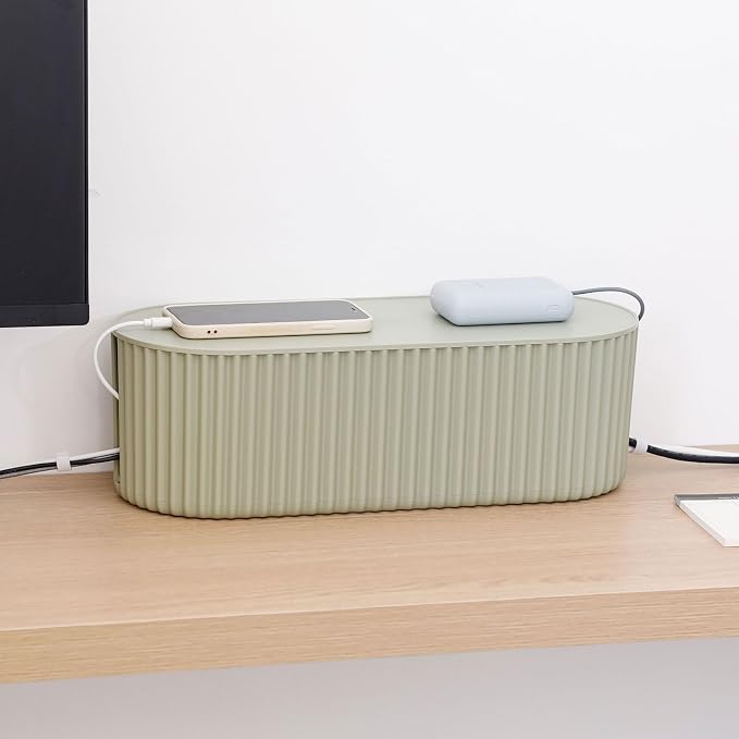 Green Cable Management Box, Power Strips Hider Cover Under TV and Desk - Image 2