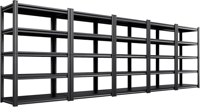 Set of 5 Garage Shelving Heavy Duty Storage Shelves, Metal Adjustable Shelving by AOAORGG