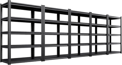 Set of 5 Garage Shelving Heavy Duty Storage Shelves, Metal Adjustable Shelving by AOAORGG