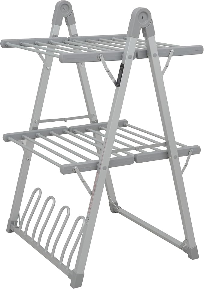 Electric Heated Clothes Drying Rack, Foldable Heated Garment Dryer by SHARNDY