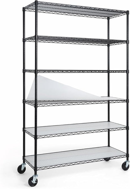 CAPHAUS NSF Heavy Duty Wire Shelving w/Wheels, Leveling Feet & Liners, Storage by CAPHAUS