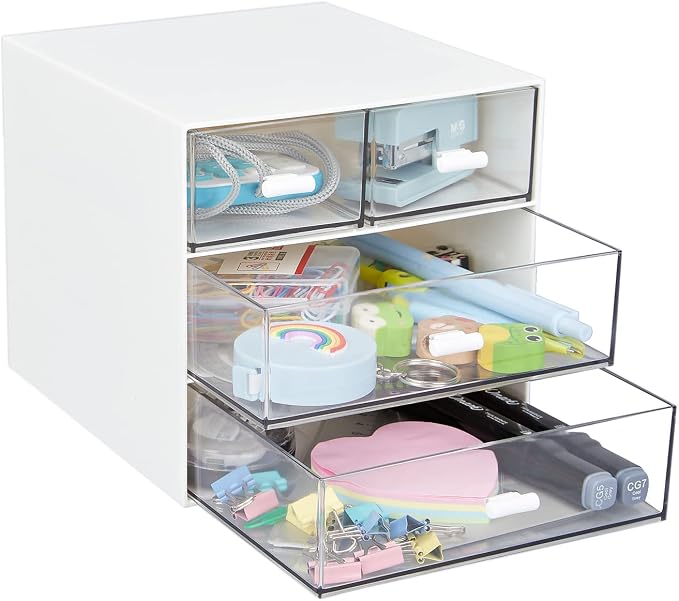 Desk Organizer with 4 Drawers, Desktop Organization - Image 4