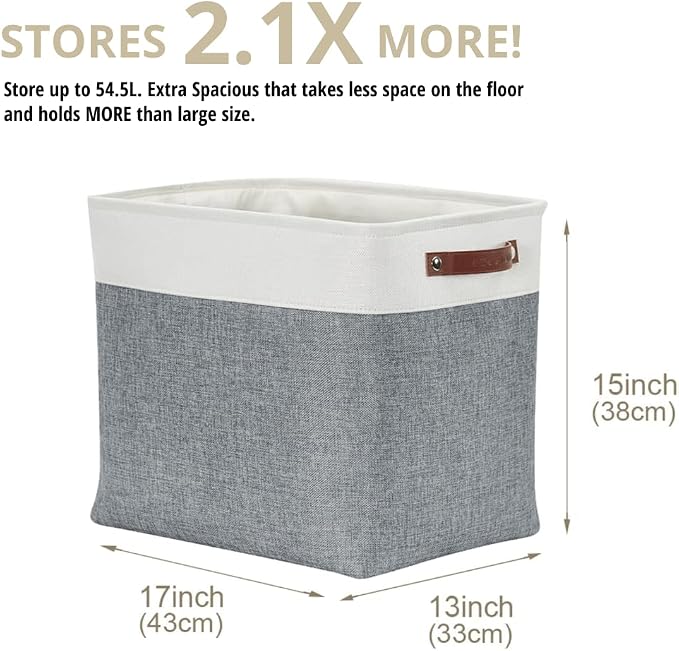 DECOMOMO Extra Large Storage Baskets, 54.5L Fabric Storage Bins - Image 5