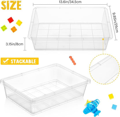Hoteam 10 Pcs Flat Storage Organizer Tray Bin Paper Tray - Image 3