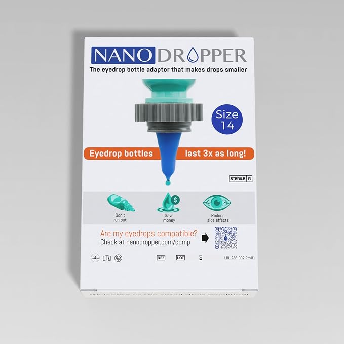 NANODROPPER SIZE 14 Adaptor for Eyedrop Bottles by NANODROPPER