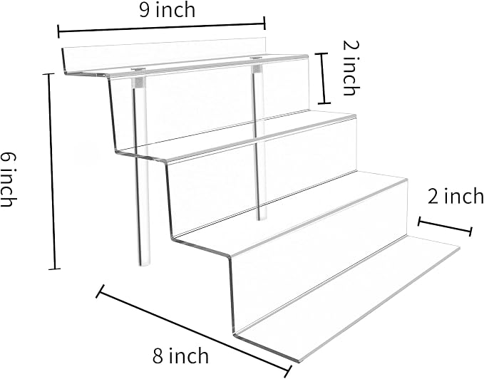 BYCY Display Stand 4 Tier Black Display Riser 2 Pack Displays Perfume - Image 2