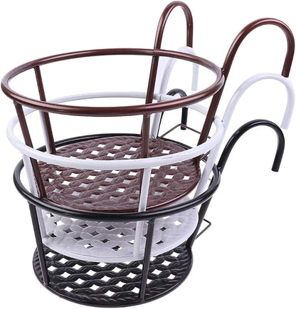 Hanging Railing Planters Baskets Art Hanging Flower Stands Balcony Flower Pot - Image 5