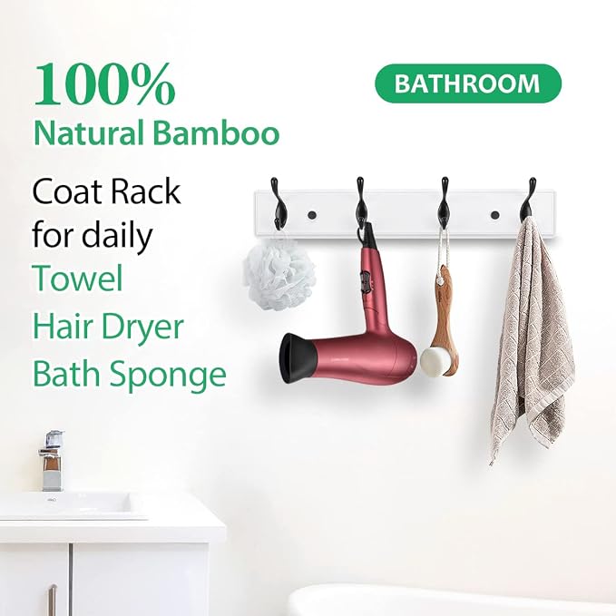 Wooden Coat Rack, Wall-Mounted Organizer - Image 8