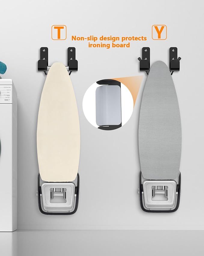 Ironing Board Wall Mount, Stainless Steel Ironing Board Hanger - Image 2