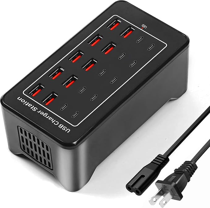 Multi USB Charger, USB C Charging Block Station, 100W 20 Port Multiple USB C - Image 8