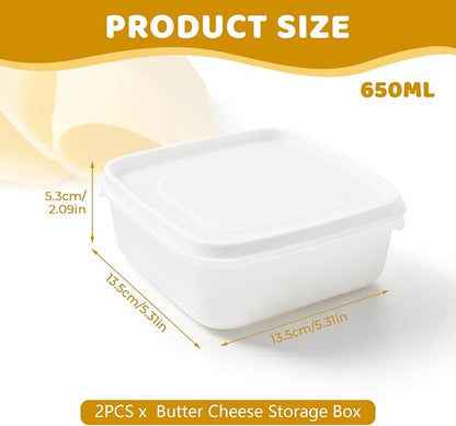 2Pack Sliced Cheese Container for Fridge, Keeps Cheeses Fresh Longer and - Image 3