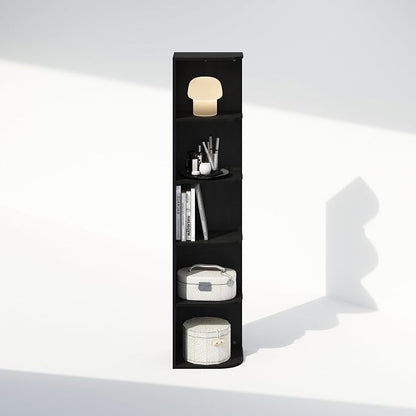 Furinno Reed Corner Shelf, 5-Tier Corner Bookshelf, Book Shelf, Corner Shelves - Image 7