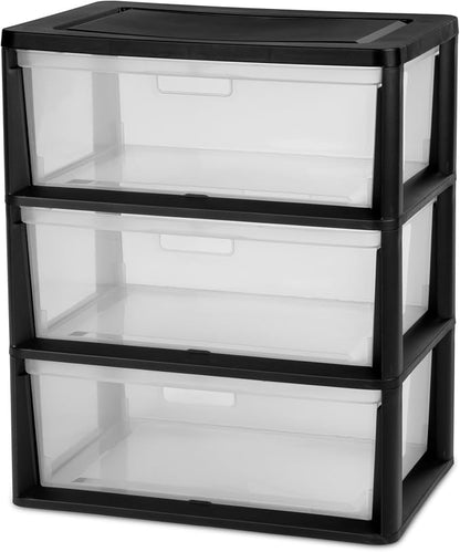 3 Drawer Wide Plastic Storage Cabinet | 3 Drawer Wide Plastic Storage Cabinet by Unknown