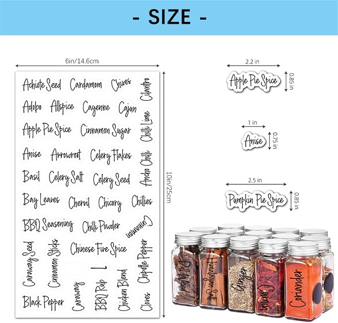 278 Pcs Clear Spice Jar Labels Preprinted Set, Waterproof Pantry Labels Stickers - Image 5