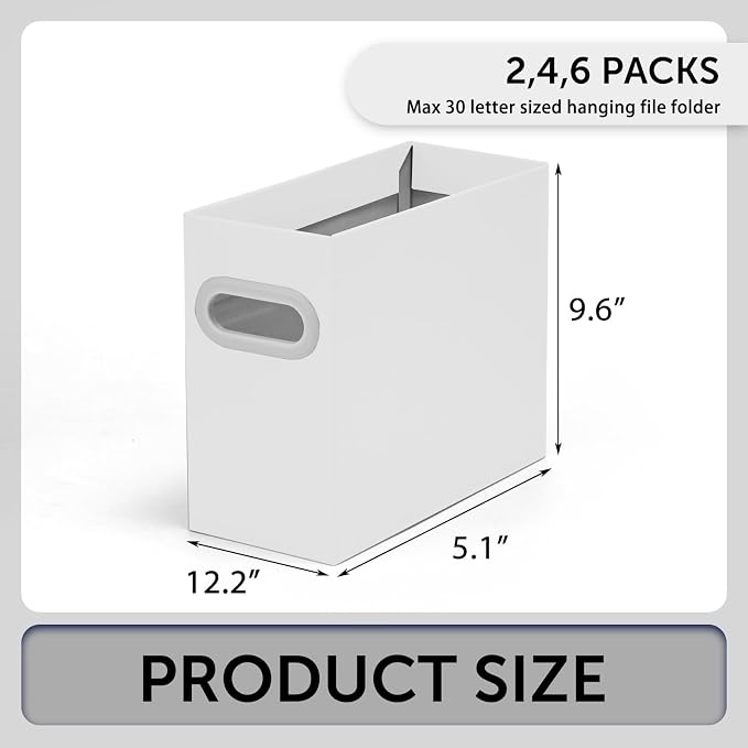 File Box for Hanging File Folders, Collapsible Cardboard Box | Portable Filing - Image 2