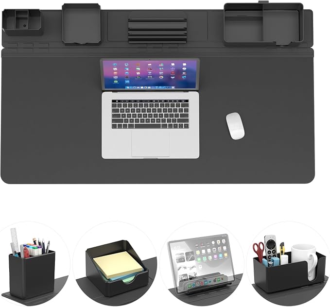 KDD Desk Pad and Magnetic Organizer Set - 5 in 1 Large Mouse Mat by KDD