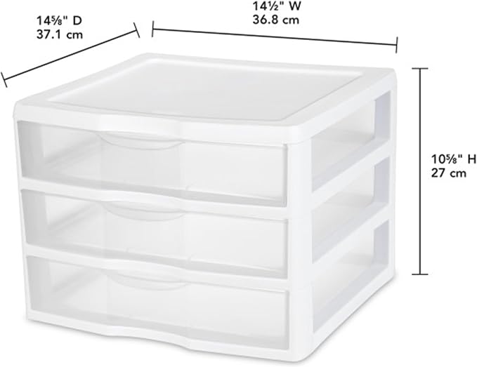 Sterilite 6-Pack Wide 3 Drawer Unit, Plastic Desktop Organizer - Image 3