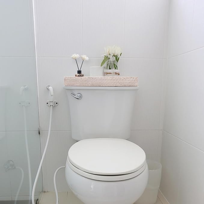 Rattan Bathroom Vanity Tray, Toilet Tank Basket Tray - Image 6