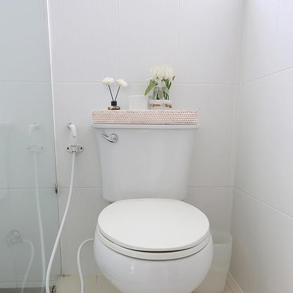 Rattan Bathroom Vanity Tray, Toilet Tank Basket Tray - Image 6