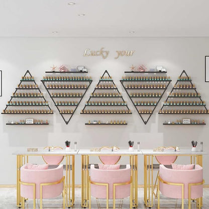 Elegant Wall Mounted Nail Polish Storage Rack Set of 10 Triangular Cosmetic - Image 7