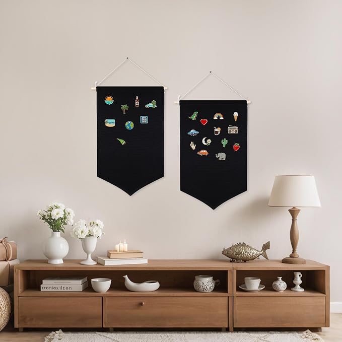 5 PCS Canvas Banners Wall Hanging Brooch Jewelry Storage Case Stand Enamel Pin - Image 3