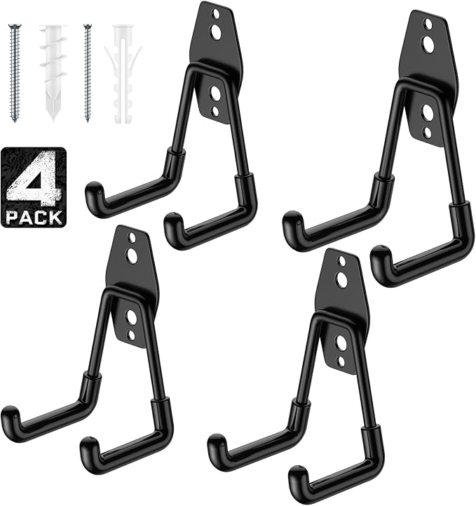 Garage Hooks with Anti-Slip Coating, Heavy Duty Wall Mount Storage Hooks by Cpais