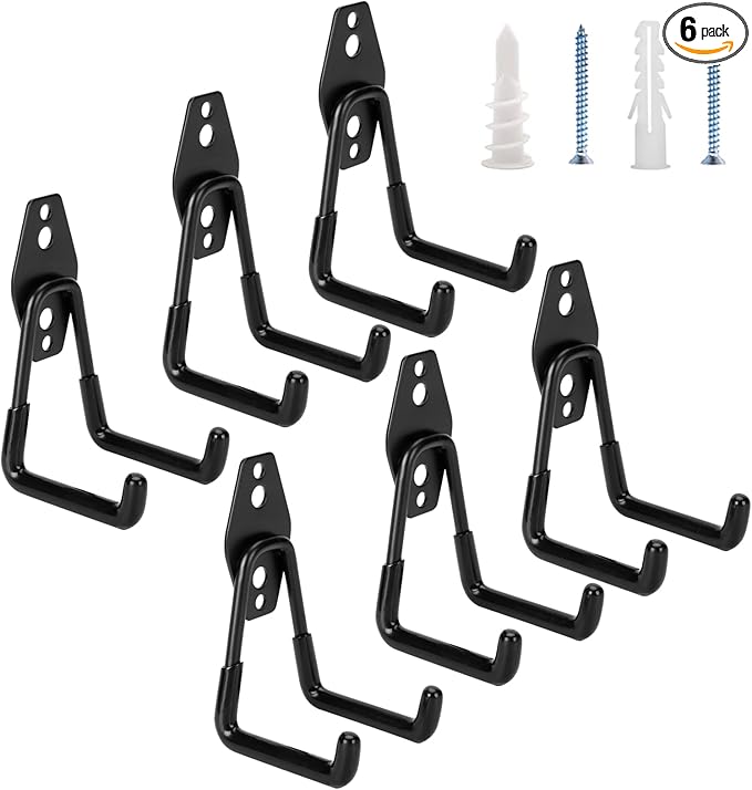 6 Pack Garage Hooks Heavy Duty by BuildSuperHomeByYourself