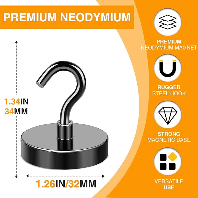 E BAVITE Magnetic Hooks, 120 LB Heavy Duty Magnet - Image 2