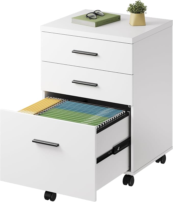 DEVAISE 3 Drawer File Cabinet for Home Office, Wood Under Desk Filing Cabinet by DEVAISE