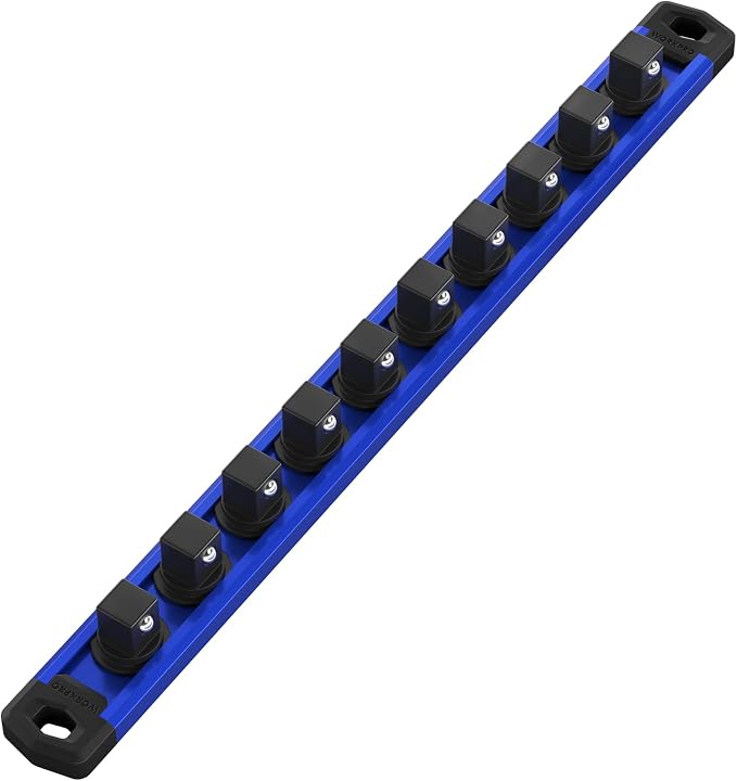 WORKPRO Magnetic Socket Organizer, 3/8-Inch Drive Aluminum Alloy Socket Rail by WORKPRO