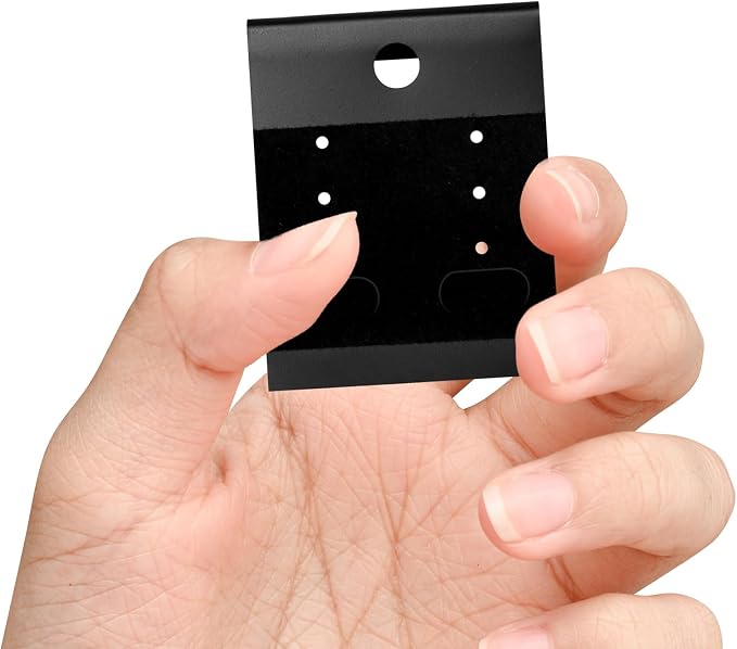 Black Velvet Plastic Display Cards 100 PCS Earring Card Holder Hanging Jewelry - Image 4