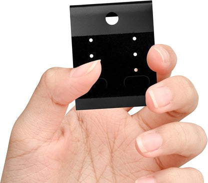 Black Velvet Plastic Display Cards 100 PCS Earring Card Holder Hanging Jewelry - Image 4