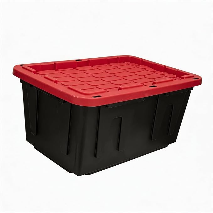 27 Gallon Storage Bins with Lids, Heavy-Duty Plastic Storage Totes with by Unknown