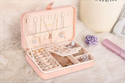 LANDICI Small Jewelry Box for Women Girls, PU Leather Travel Jewelry Case - Image 8