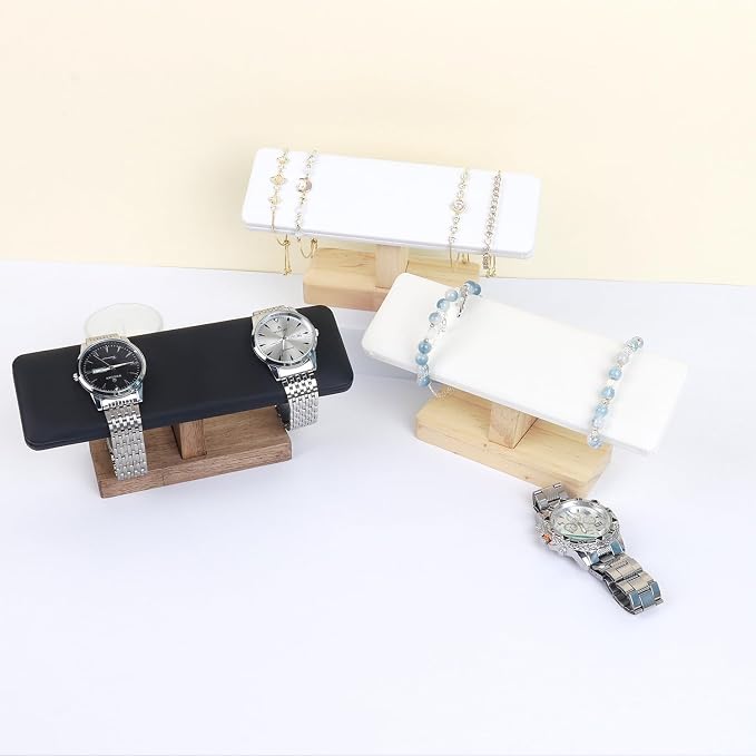 Bracelet Display Tower Jewelry Holder Organizer Rack Wooden Base Watch Display - Image 8