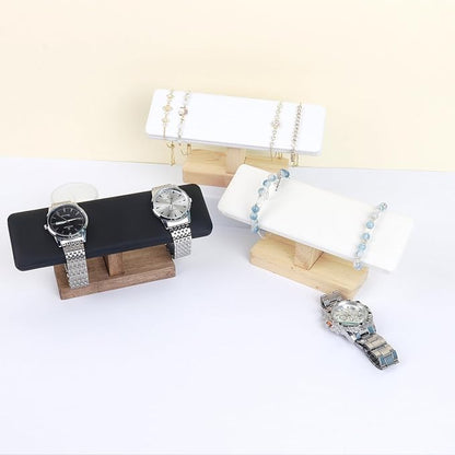 Bracelet Display Tower Jewelry Holder Organizer Rack Wooden Base Watch Display - Image 8