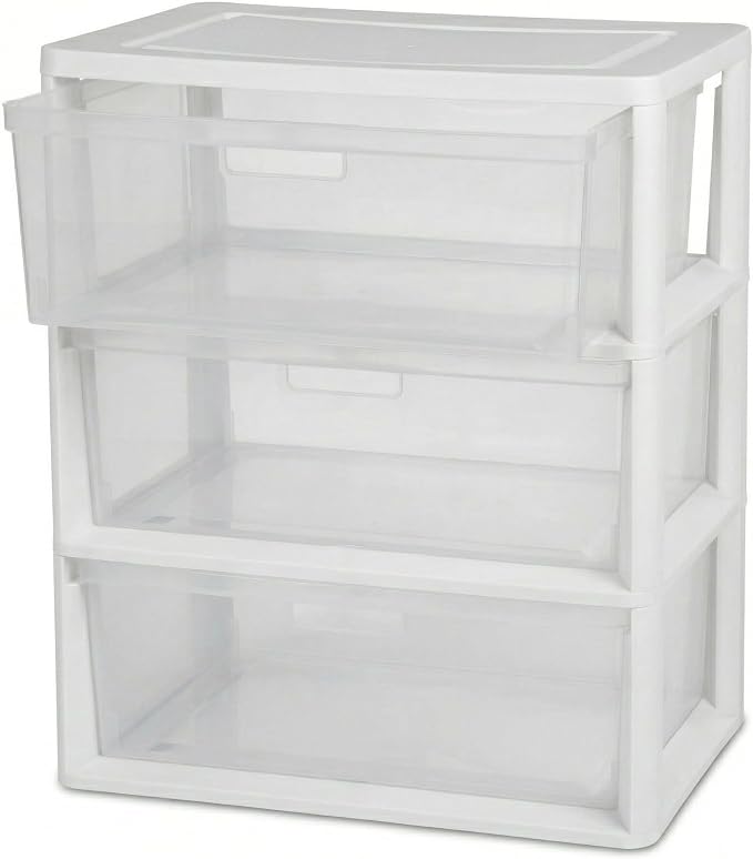 Wide 3-Drawer Storage Organizer Tower by Unknown
