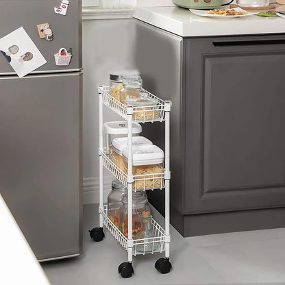 NSF white 3-layer storage rack, refrigerator crevice rack, washing machine - Image 8