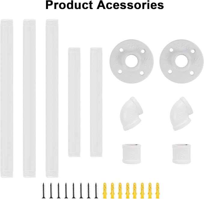 Industrial Iron Pipe Clothes Hanging Bar DIY Wall-Mounted Garment Rack Heavy - Image 9