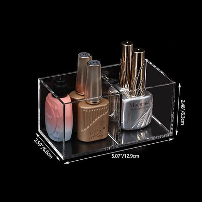 Acrylic Drawer Organizer, Dedoot Clear 2 Compartment 2 Section Makeup Organizer - Image 2