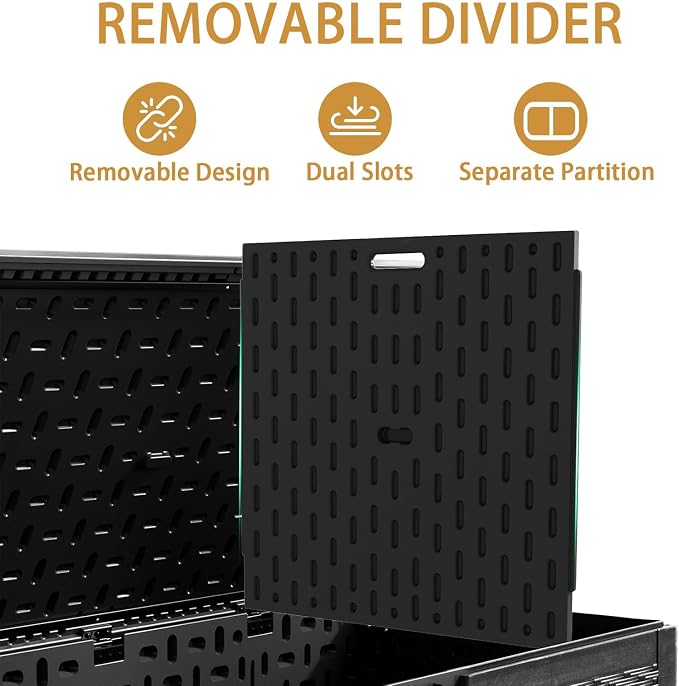KUIKUI 288 Gallon Waterproof Deck Box, Outdoor Storage Box Waterproof Lockable - Image 6
