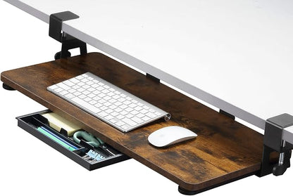 ETHU Keyboard Tray Under Desk, 26.77" X 11.81" Large Size Keyboard Tray by ETHU