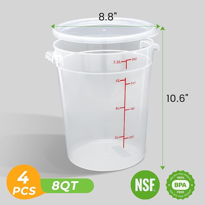 4 Pack Round Food Storage Containers - Image 2