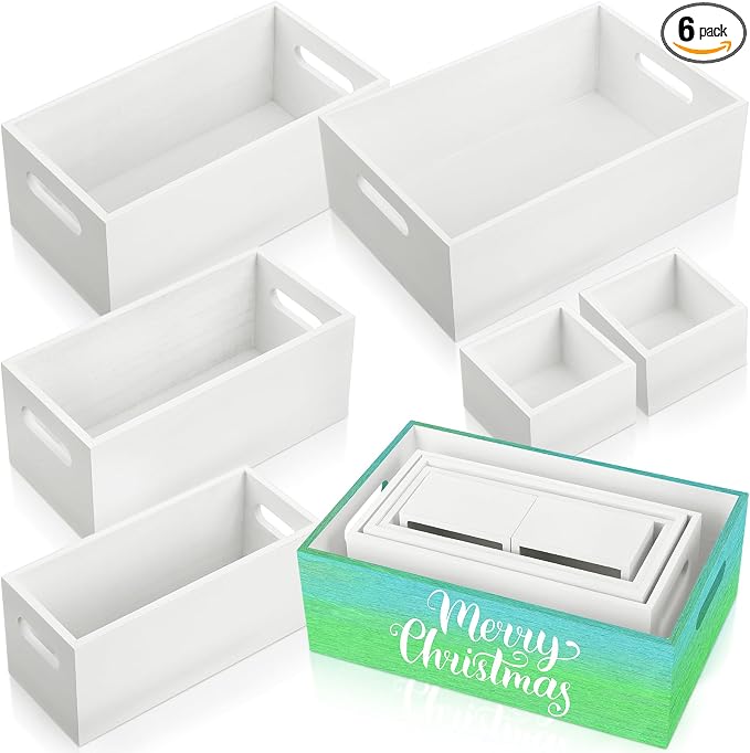 Set of 6 Wood Storage Boxes by Yetene