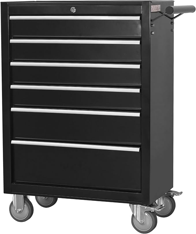 6-Drawer Rolling Tool Chest Cabinet, Large Capacity Metal Tool Box by HYCHIKABetterToolsforBetterLife