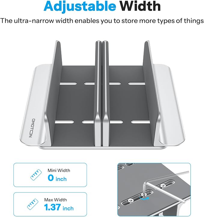 OMOTON Vertical Laptop Stand, Desktop Aluminum Mac Book Stand - Image 2