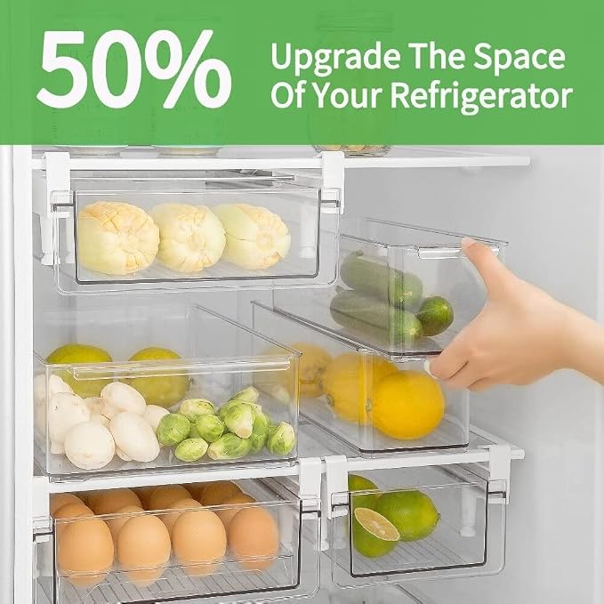 vacane Fridge 28 Egg Drawer Pull Out, Refrigerator Organizer Bins Heavy Duty-L - Image 2