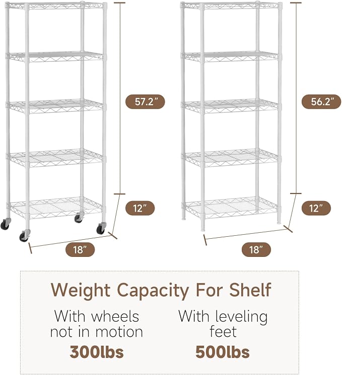 Golpart Small Shelves Storage Wire Metal Adjustable Shelf Unit - Image 6