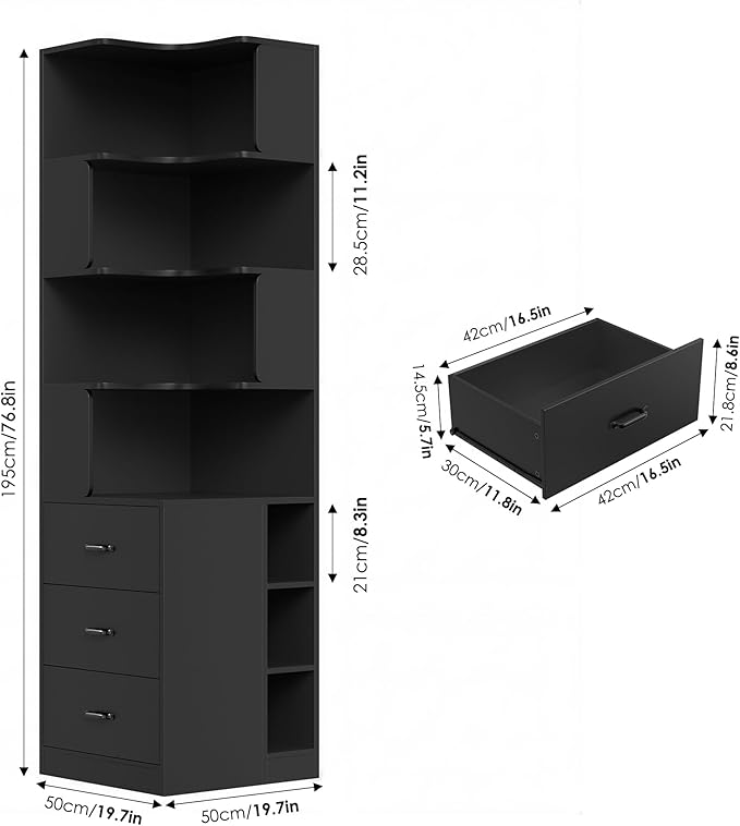 FACBOTALL 76.8” Corner Bookshelf - Image 2