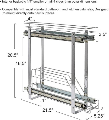 Household Essentials Glidez Multipurpose Chrome-Plated Steel Pull-Out/Slide-Out - Image 2